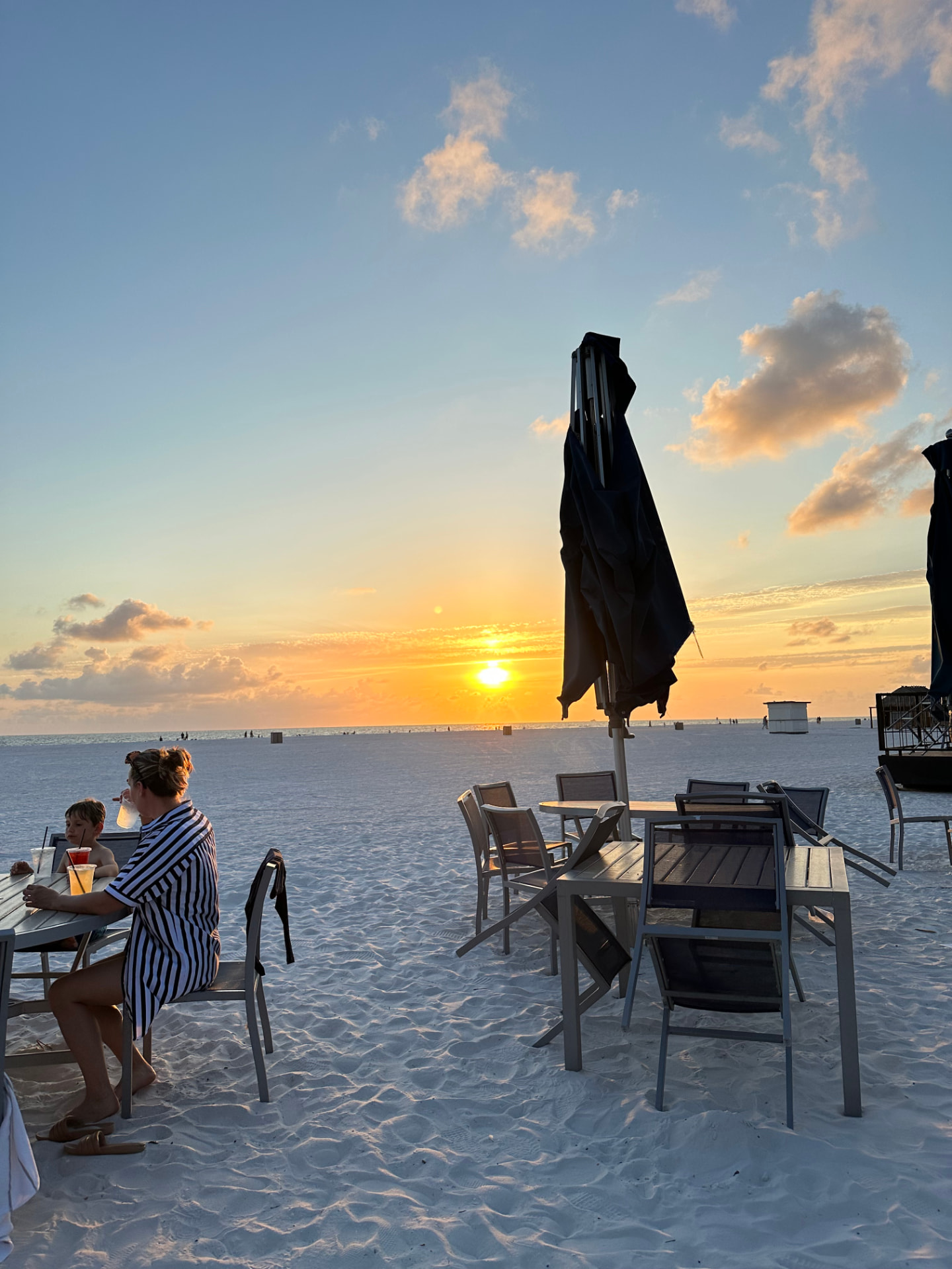 Beachside dinner at sunset near Pirates Cove Marco Island
