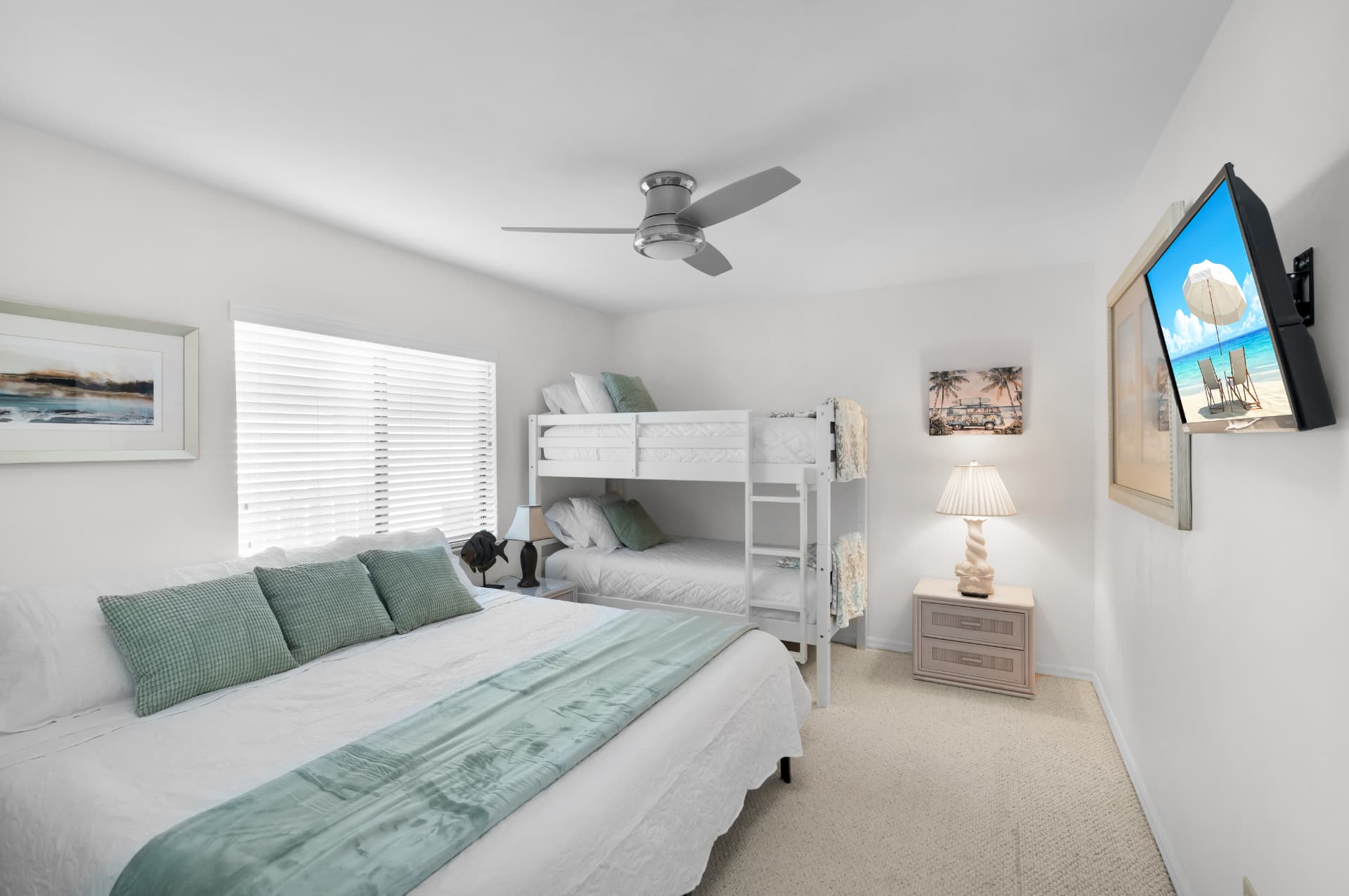 Third bedroom with king bed and twin XL bunks at Pirates Cove Marco Island